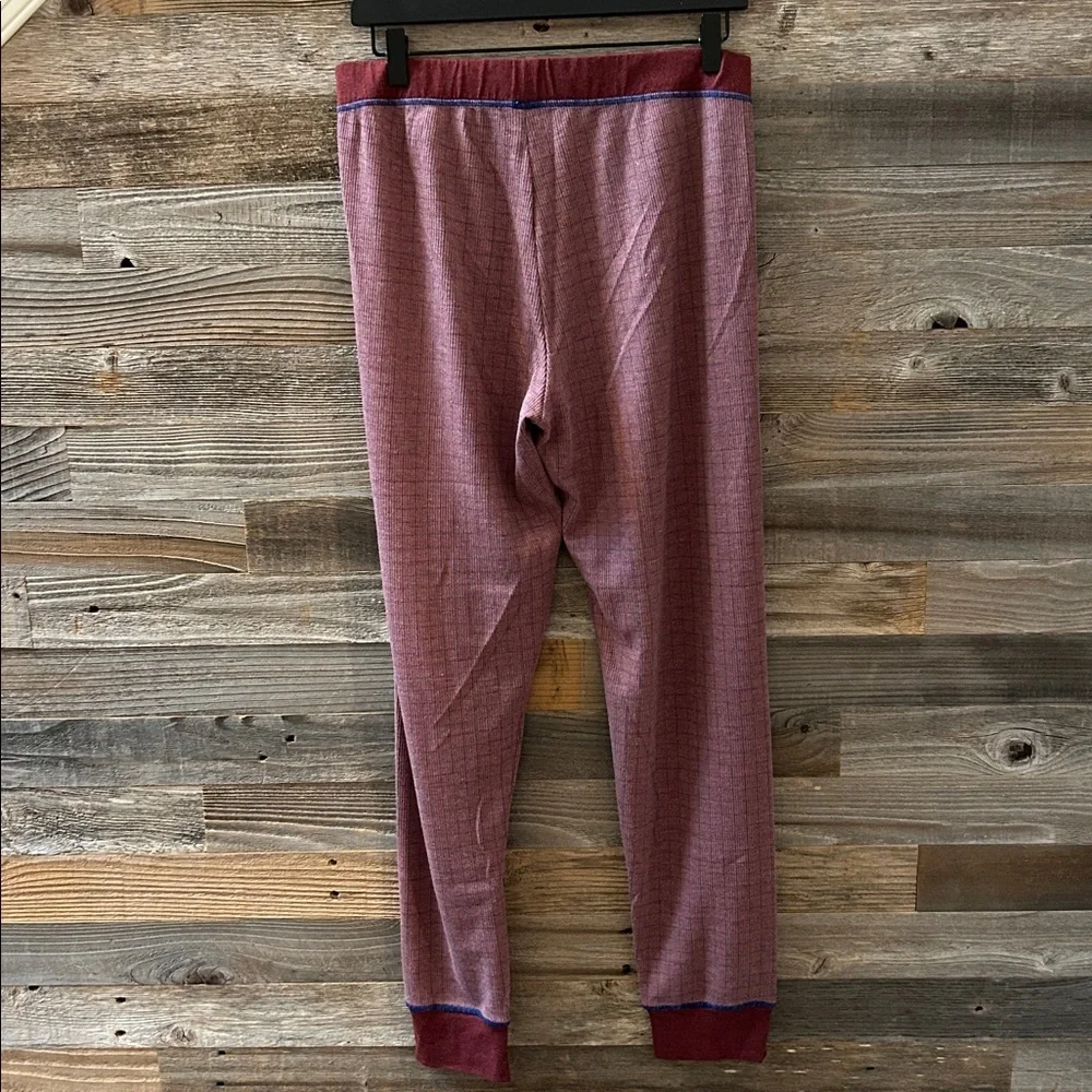 Free People Chill Evening Knit Pajama Set in Burgundy Wild Ginger Combo Large - Picture 5 of 9